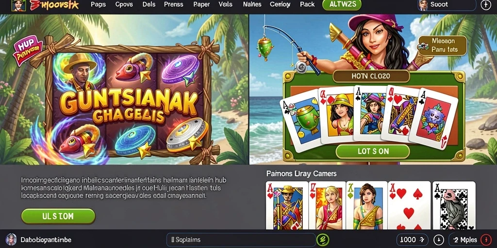Tampilan menarik dari mesin slot petualangan.
