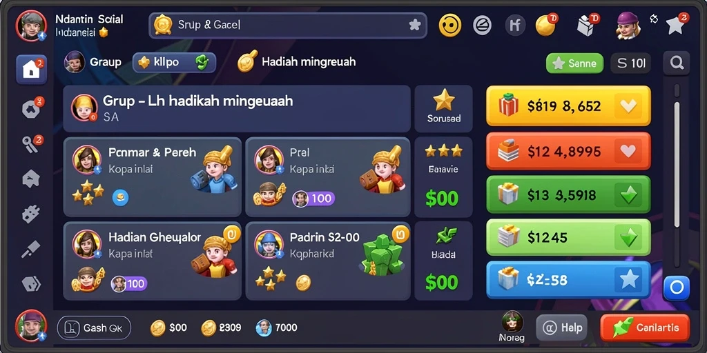 Tampilan antarmuka bermain yang user-friendly.