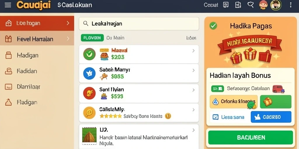 Screenshot menunjukkan tampilan awal permainan dengan desain yang menarik.